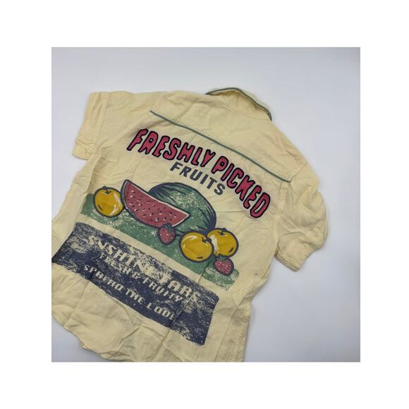 Urban Outfitters Freshly Picked Yellow Bowling Collared Button Shirt - Picture 1 of 4